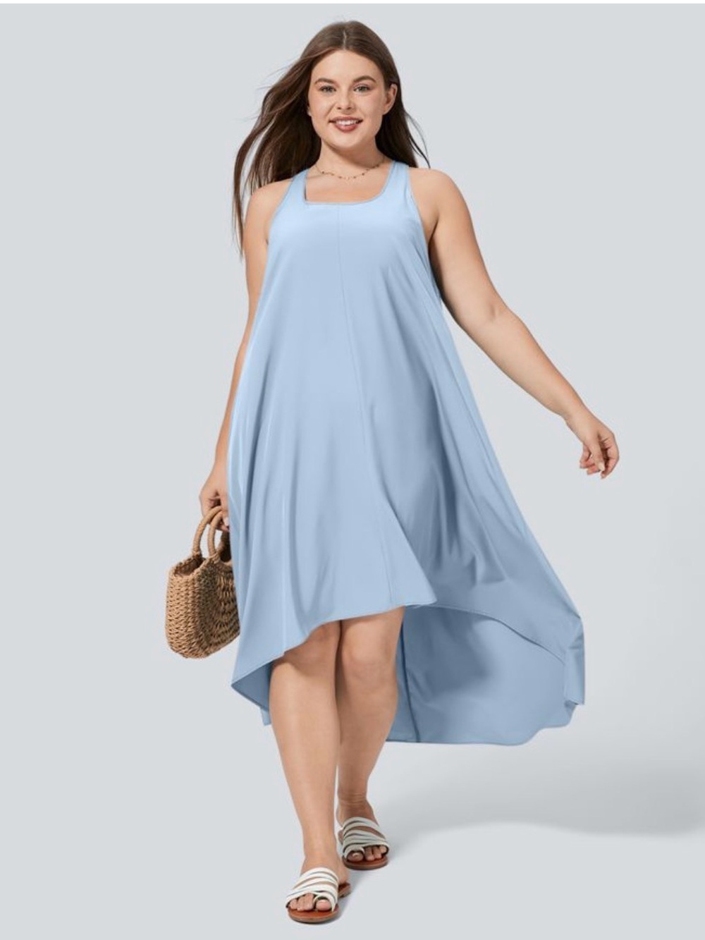 HALARA New Breezeful RacerPocket High Low Flowy Midi Quick Dry Casual Dress 2X - Picture 5 of 11